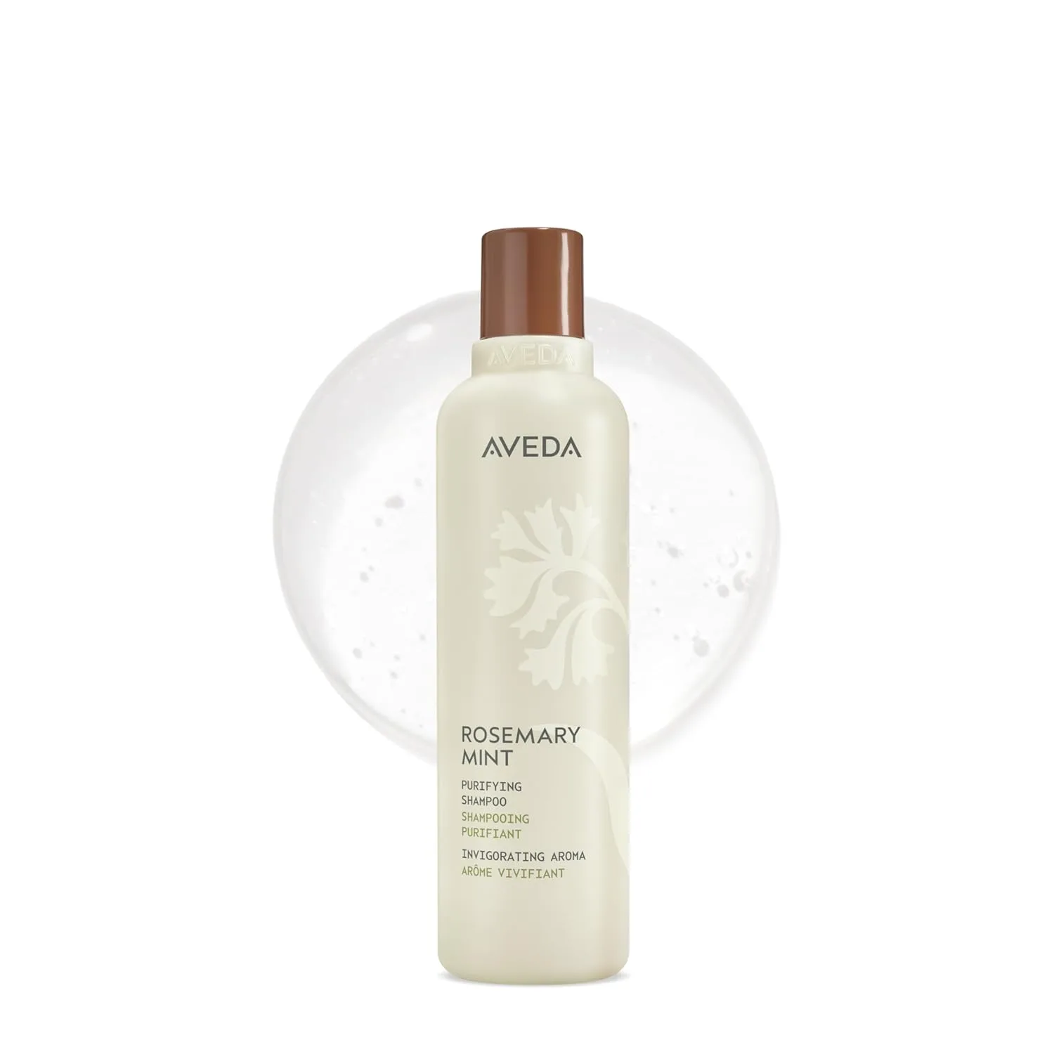 Шампунь очищающий Aveda Rosemary Mint, удаляет загрязнения, придает блеск, для нормальных и жирных волос, тонких и средних, с бодрящим ароматом, 97% натуральных ингредиентов, white