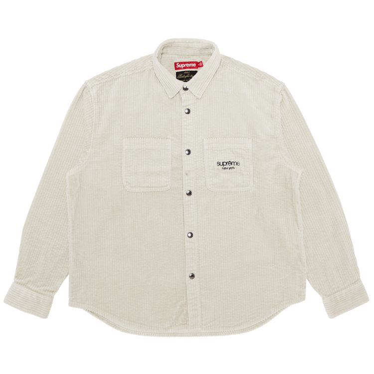 

Рубашка Supreme Wide Wale Corduroy Snap Shirt Stone, кремовый