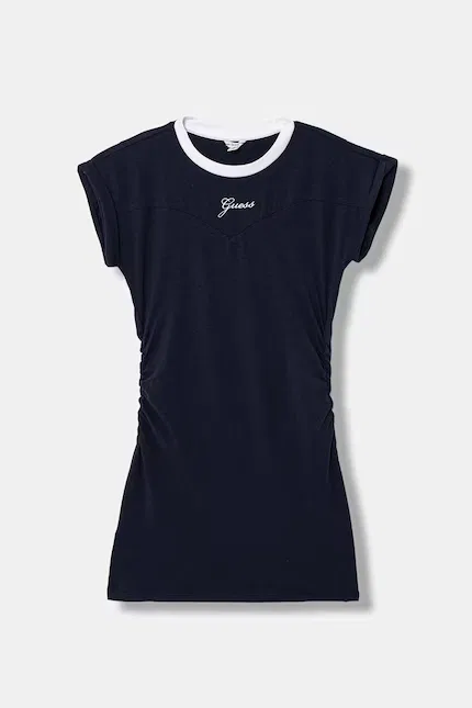 Платье мини с вышивкой и драпировкой Guess, синий