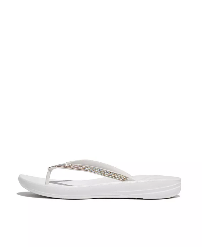 Женские босоножки-вьетнамки Iqushion Sparkle FitFlop, белый — фото 4