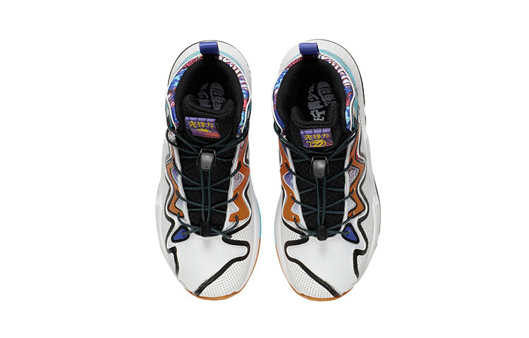Детские баскетбольные кроссовки GS Mid-top Standard Белые/черные/оранжевые Lining Young — фото 4