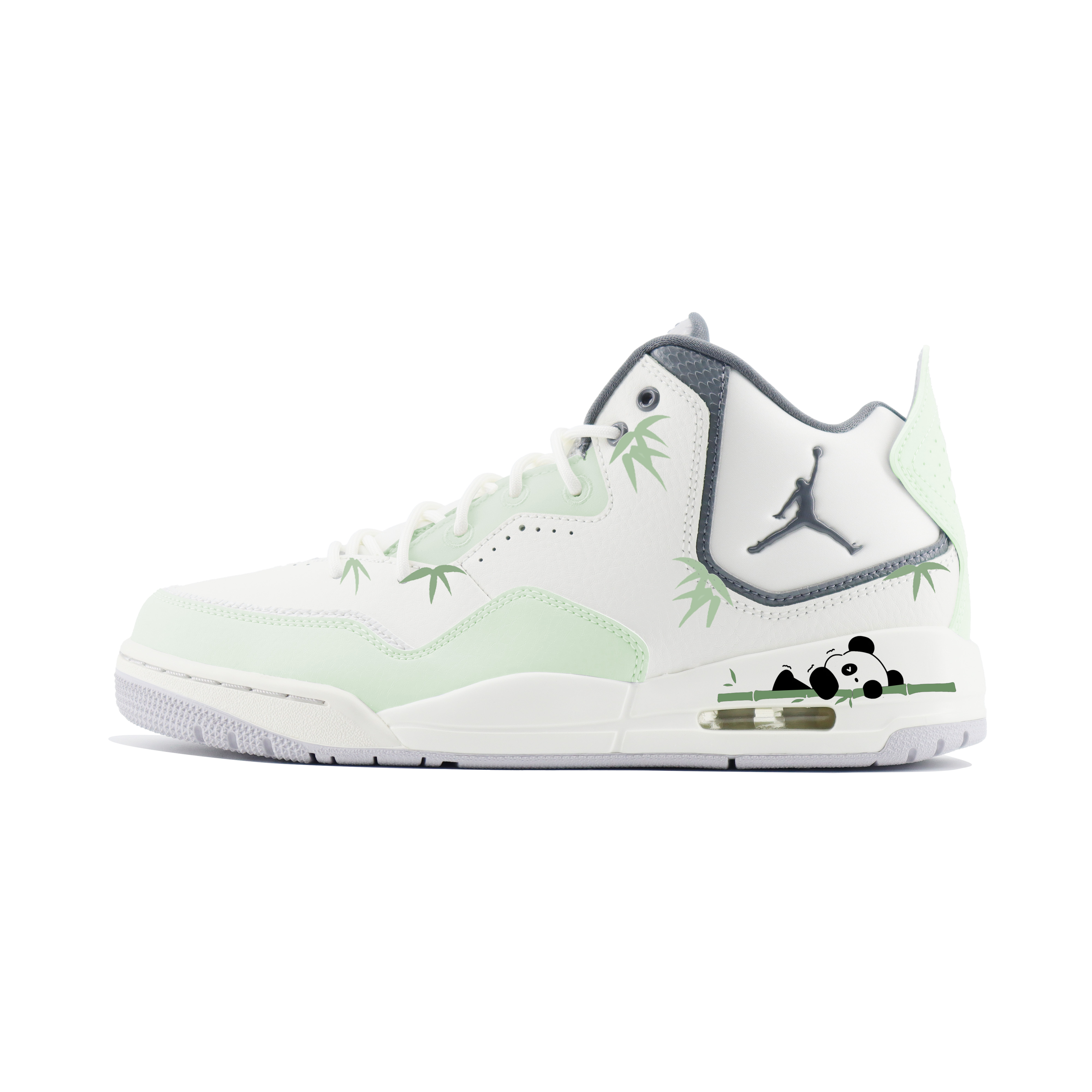

Jordan Баскетбольные кроссовки Courtside 23 Innovation Panda, износостойкие, винтажные, среднего размера, мужские, белые, зеленые