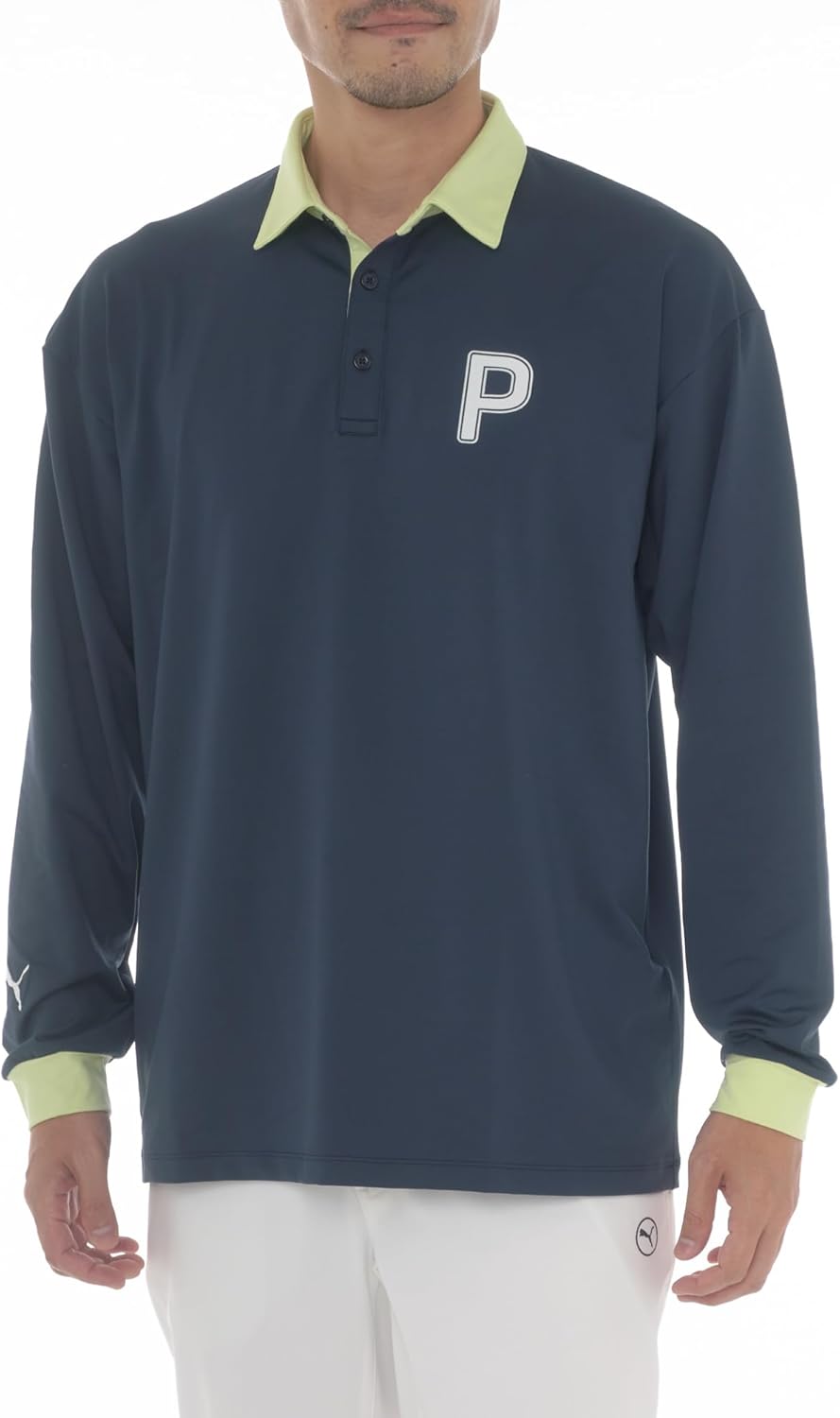 

Поло PUMA Golf PC Brushed Stretch Relax P Logo LS Polo 63042402, темно-синий