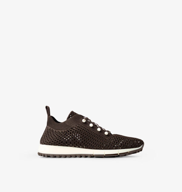 Низкие кеды Veles, украшенные жемчугом, связанные крючком Jimmy Choo, черный