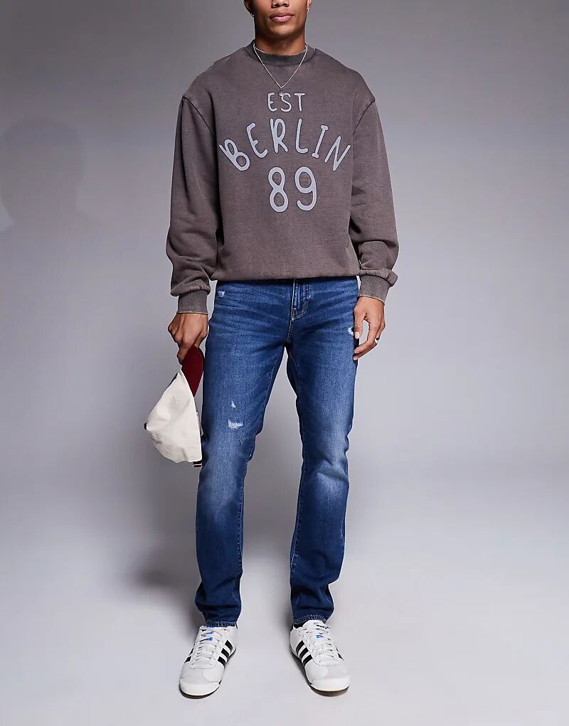

Узкие джинсы в средне-синем цвете Armani Exchange