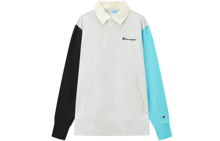 

Рубашка поло унисекс Champion, цвет Grey blue stitching