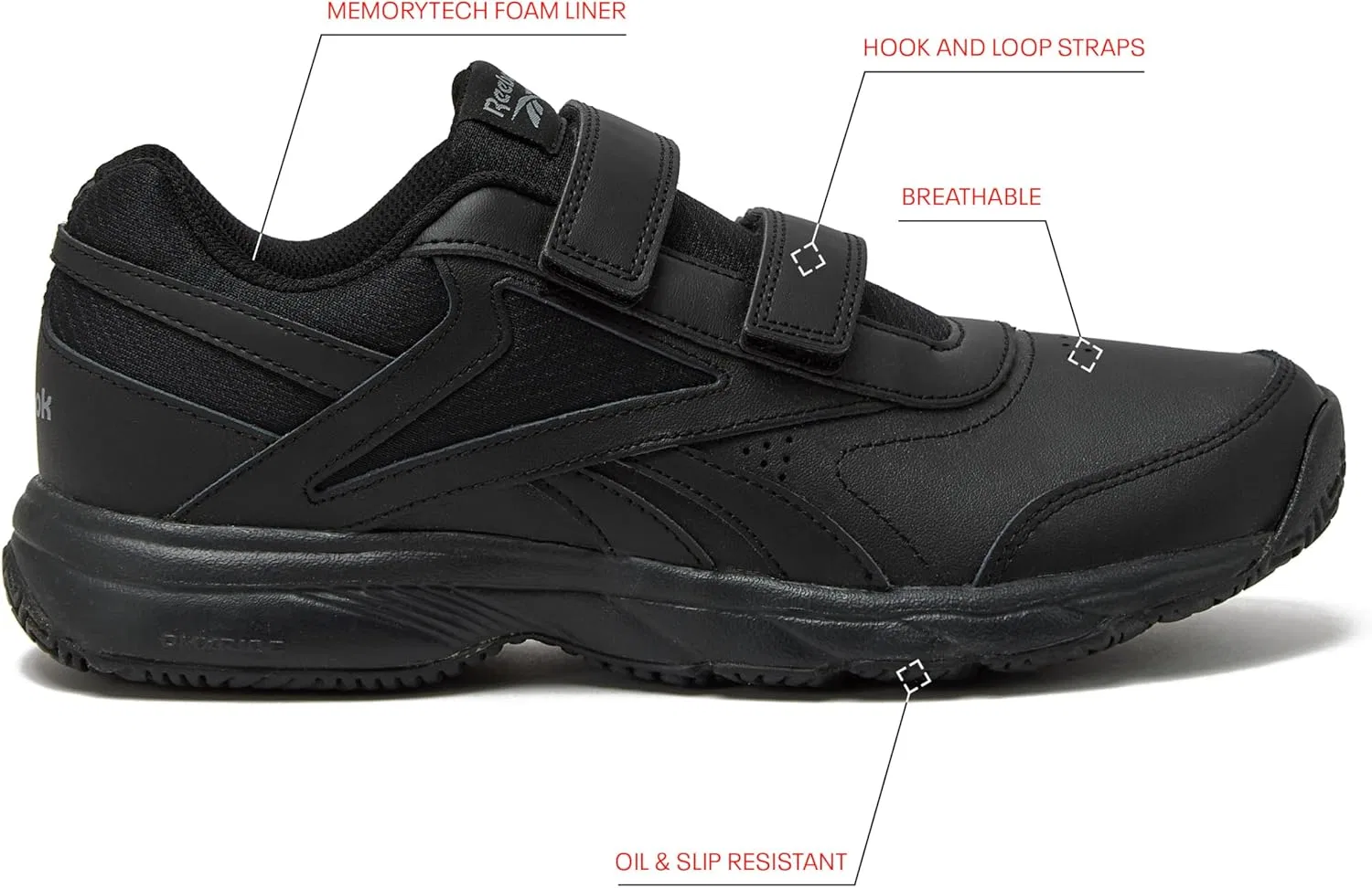 Мужские рабочие кроссовки Reebok Work N Cushion 4.0 Kc для ходьбы, Black Cold Grey Black — фото 2