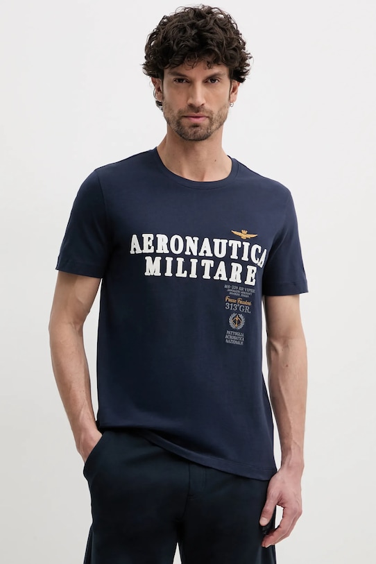 

Хлопковая футболка Aeronautica Militare, темно-синий