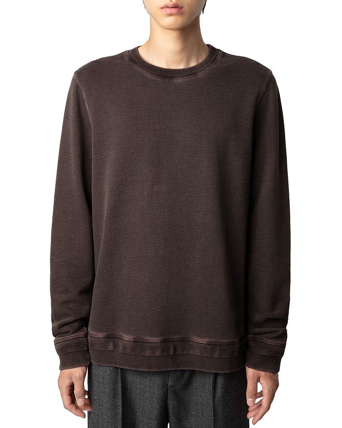 

Толстовка Zadig & Voltaire Stony из хлопка с фактурной нашивкой и шевронной нашивкой, коричневый