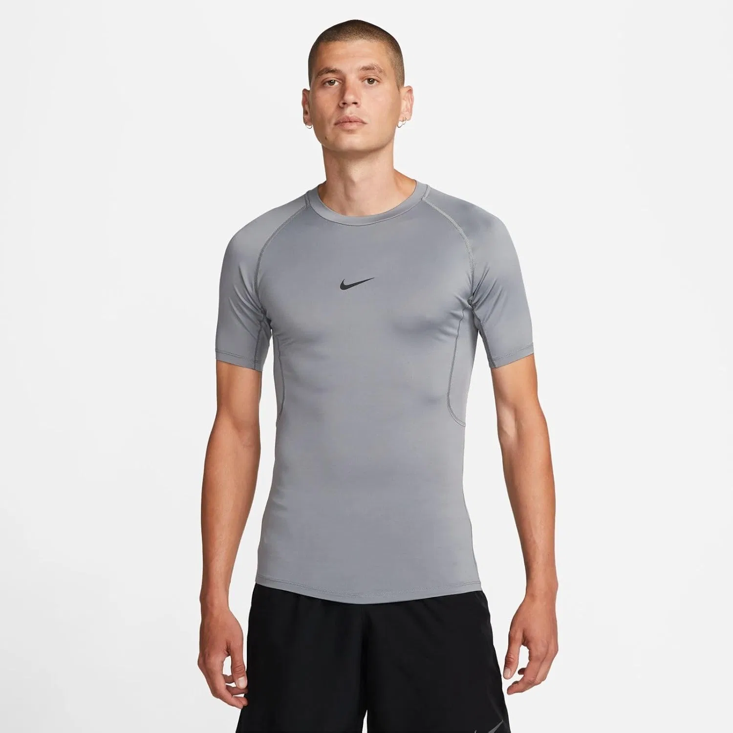 Топ Nike Pro Dri-FIT с длинным рукавом, Smoke Grey/Black — фото 2