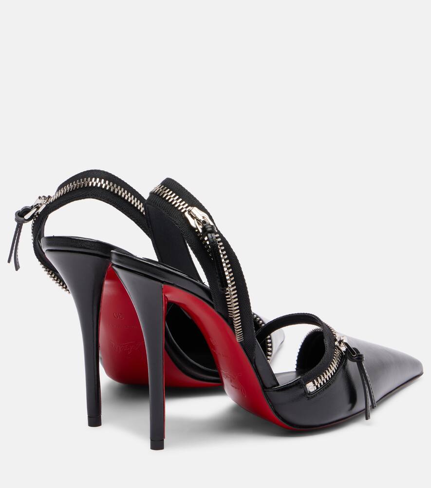 Slingyzip 100 кожаные лодочки на ремешке Christian Louboutin, Black/Lin Black — фото 2