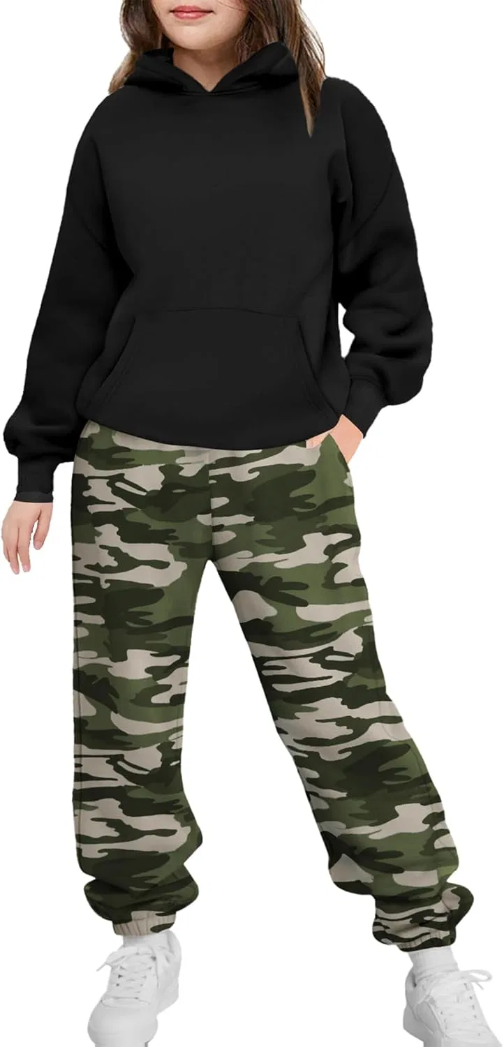 Детский спортивный костюм оверсайз Arshinet, 2 предмета, Black&camouflage
