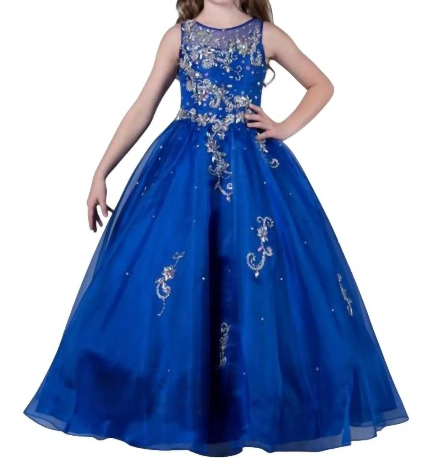 Длинное королевское платье для девочек на конкурс красоты Little Rosie, Royal