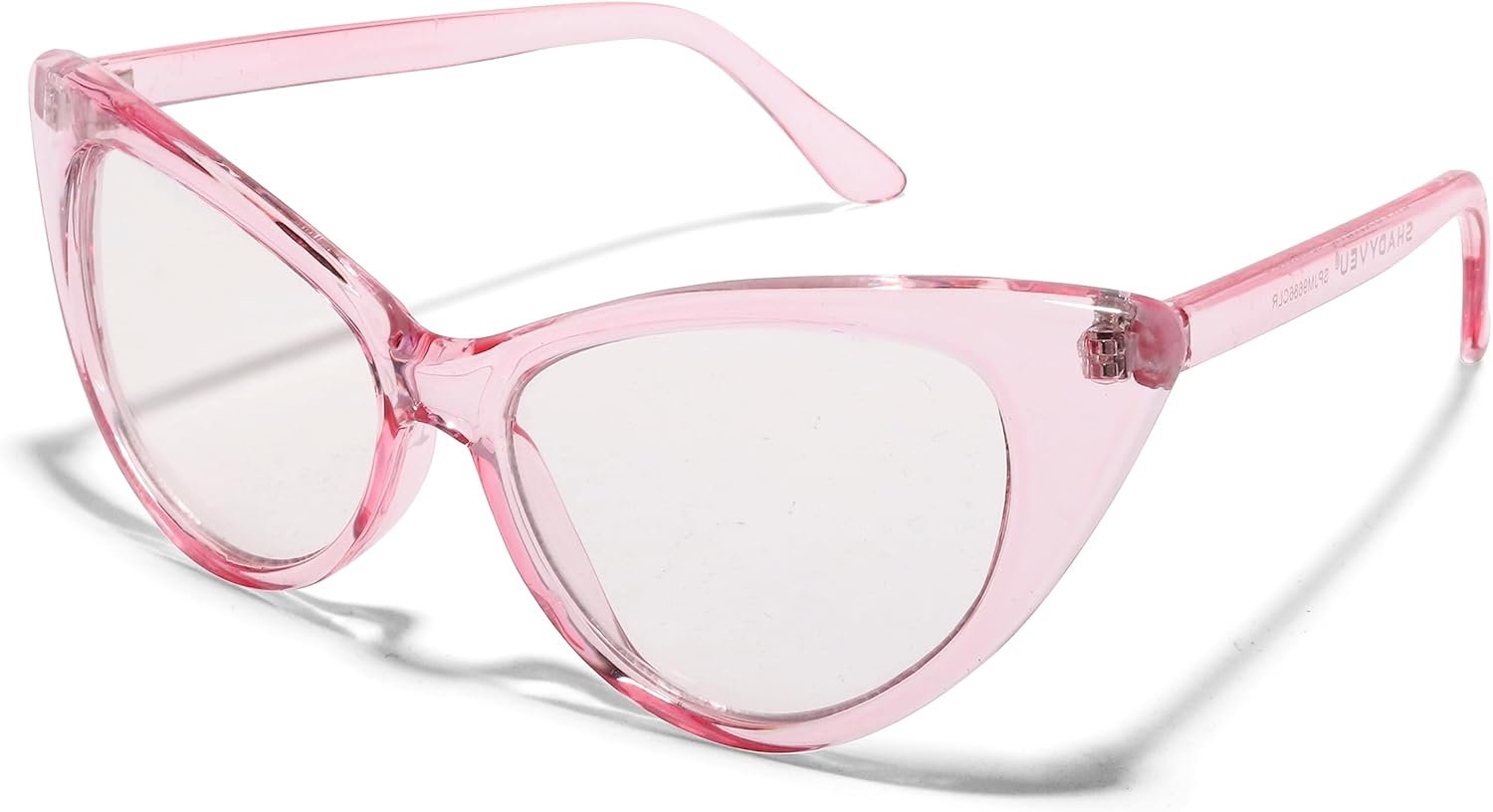 

Солнцезащитные очки ShadyVEU в винтажном стиле «кошачий глаз» с защитой от УФ-излучения, без диоптрий, с прозрачными линзами, в стиле ретро, ​​модные и стильные, Pink Frame