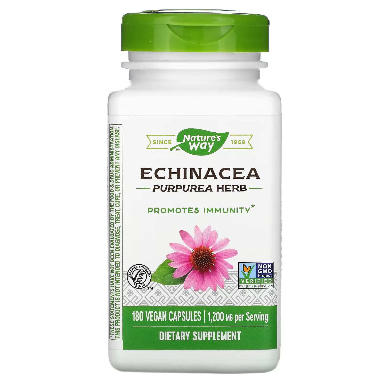 

Добавка Nature's Way Echinacea Purpurea Herb 1200 мг, 180 веганских капсул