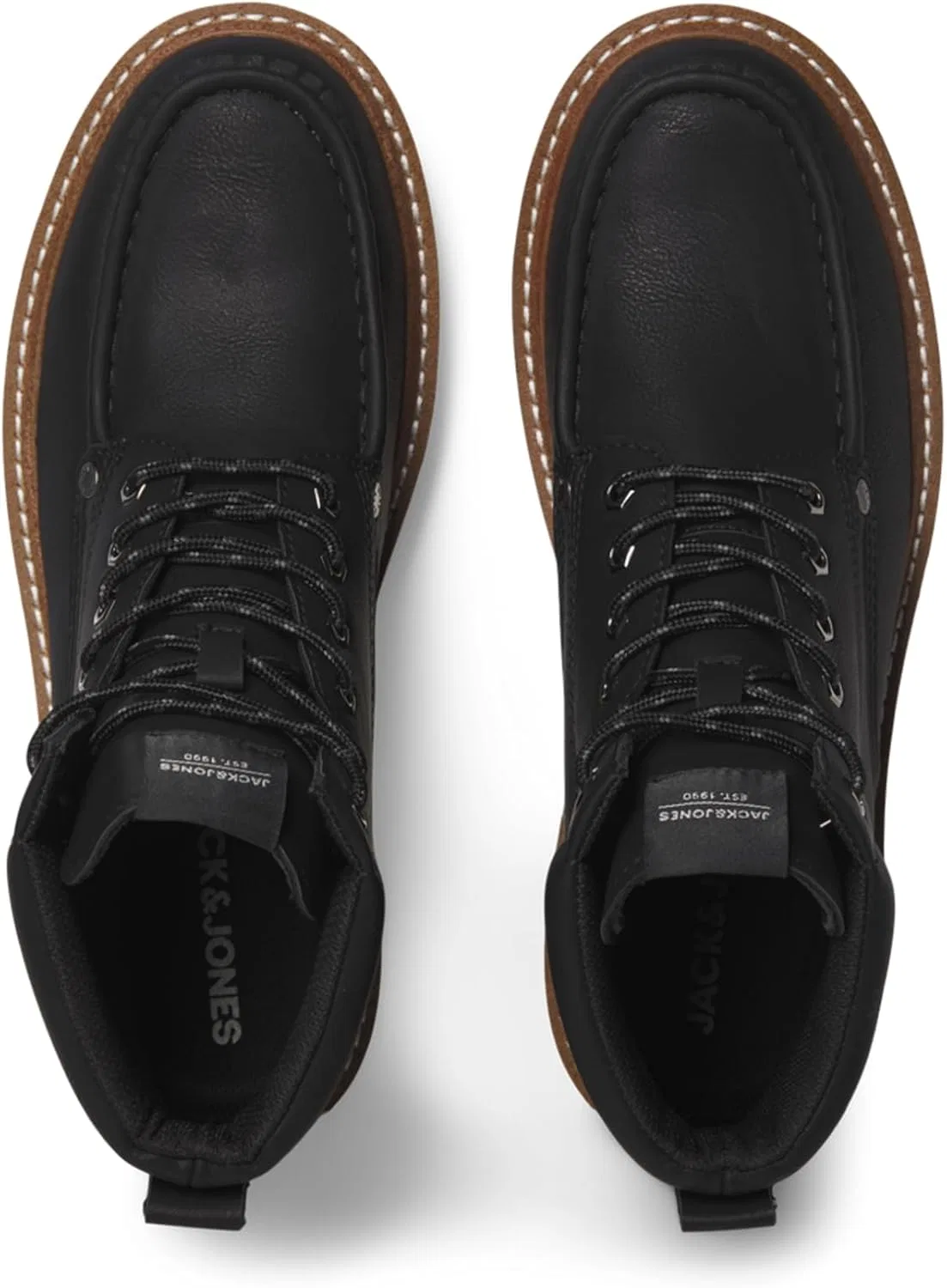 Мужские мокасины JACK & JONES Jfwarchway из искусственной кожи на шнуровке, Charcoal — фото 3