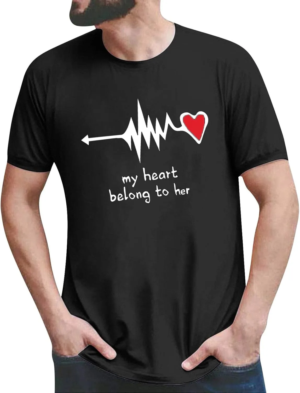 

Футболка My Heart Belong to Her с принтом для мужчин LCMTWX