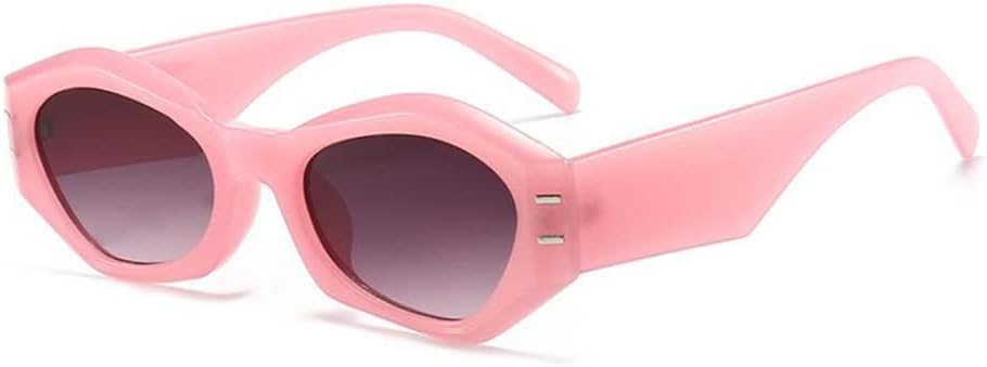 

Солнцезащитные очки Polygon для женщин, винтажные, неправильной формы, желейного цвета, солнцезащитные очки для мужчин, маленькая оправа, защита от УФ-излучения UV400 LANGSER, Jelly Pink Grey