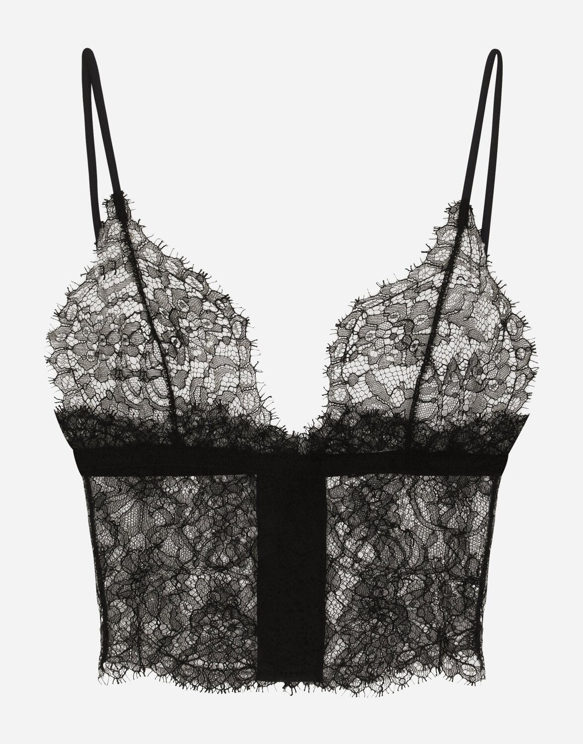 Кружевной бюстгальтер-треугольник Dolce & Gabbana, черный