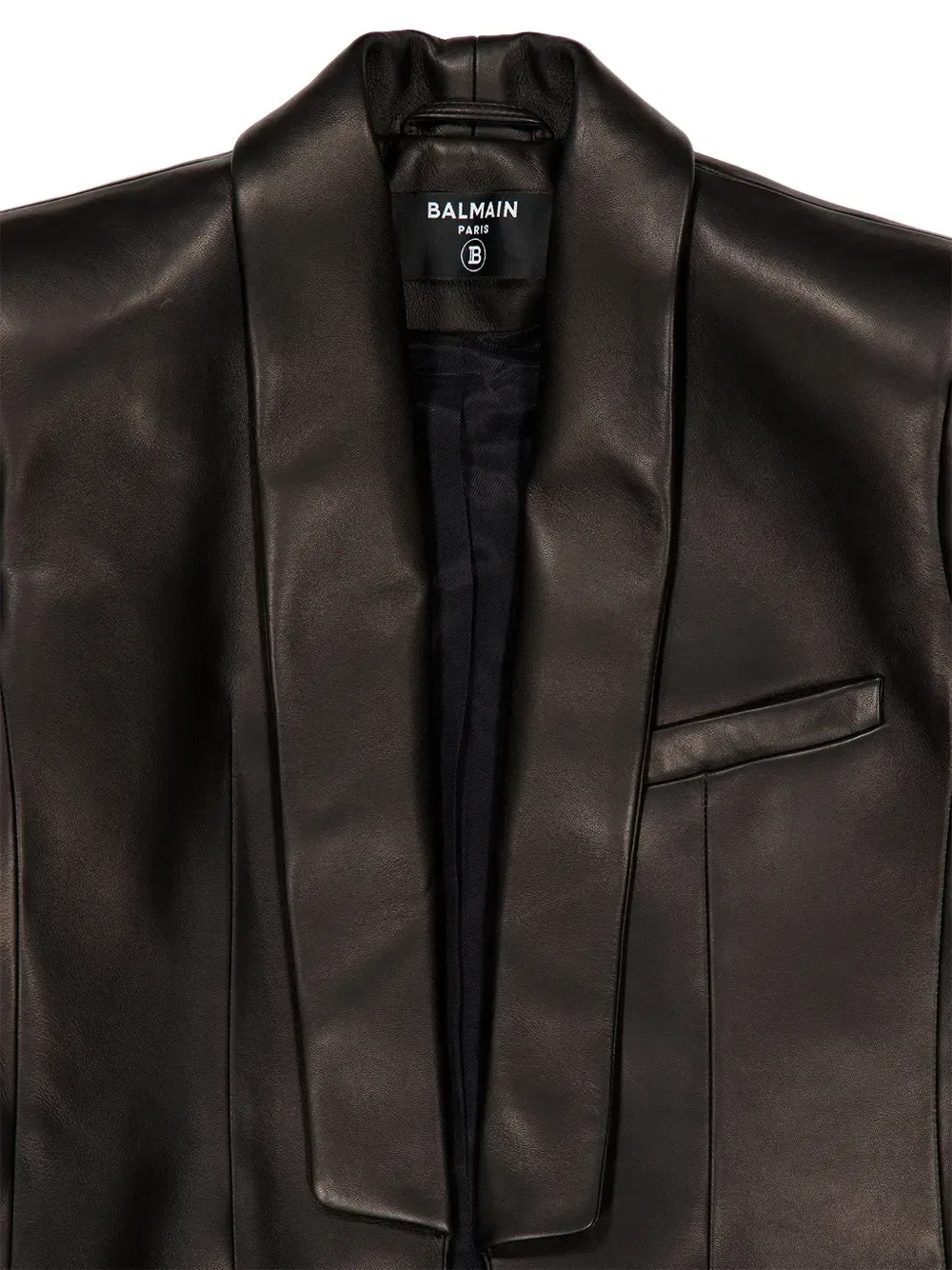Кожаная куртка Spencer BALMAIN, черный — фото 3
