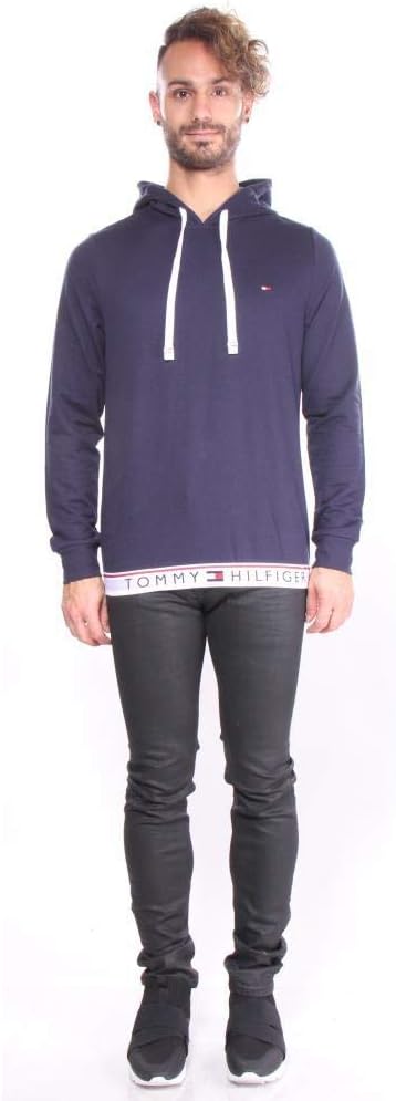 Мужская современная базовая пижама с капюшоном Tommy Hilfiger, Dark Navy — фото 3