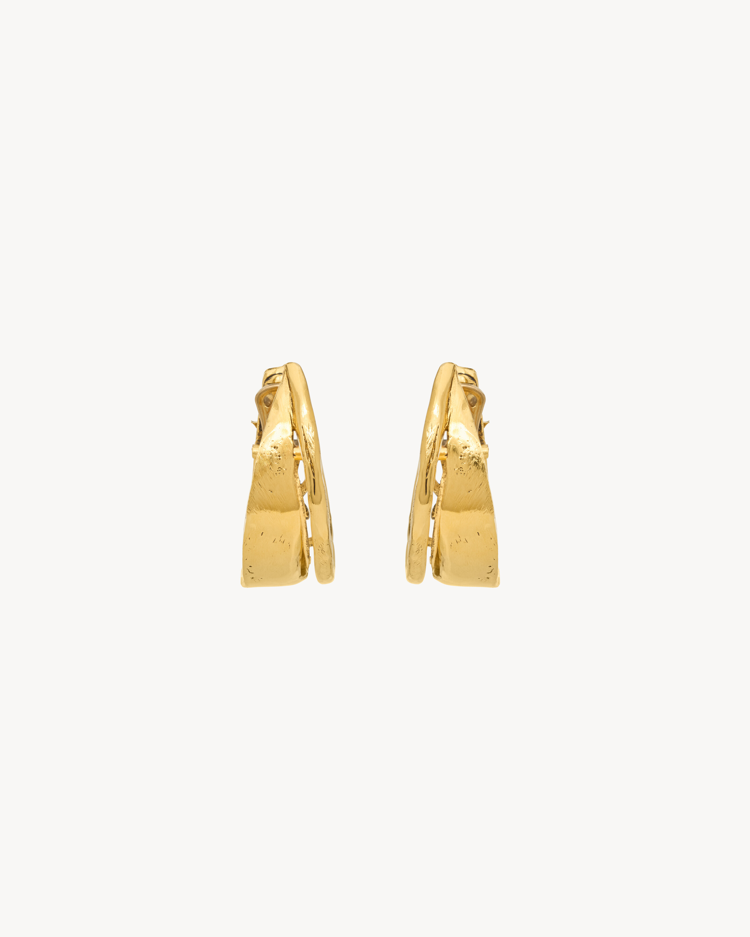 Крупные серьги CASSANDRE из металла Saint Laurent, золото — фото 2