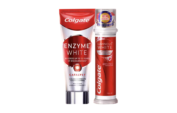 

COLGATE Безводная энзимная отбеливающая и удаляющая пятна вертикальная зубная паста 101г+100мл