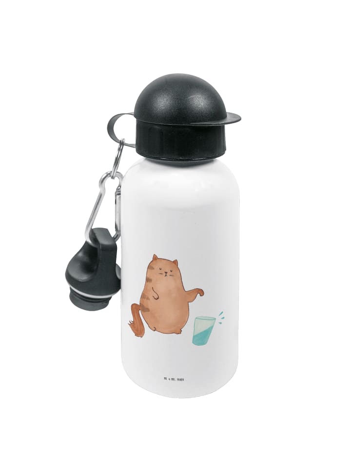 

Mr. & Mrs. Panda Бутылка с водой, кот, стакан с водой, без слов, белый