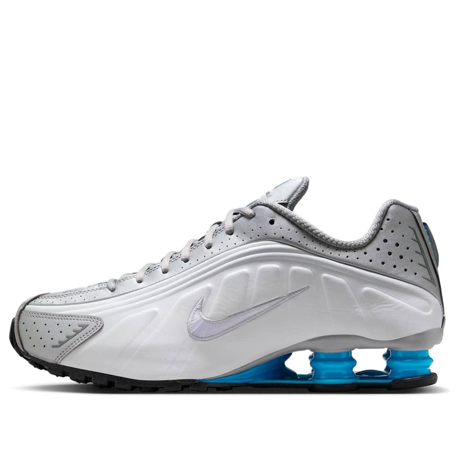 

Кроссовки Nike Shox R4 'Metallic Silver White Blue Lagoon', серебряный