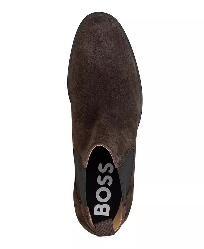 Мужские ботинки Colby Chelsea с круглым носком Hugo Boss, коричневый — фото 2