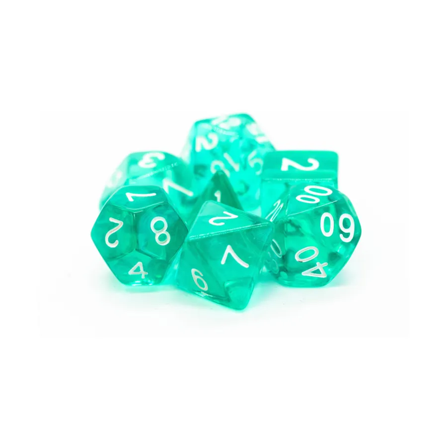 

Комплект Poly Set Бирюзовый с белым (7), Acrylic-Resin Dice - Translucent