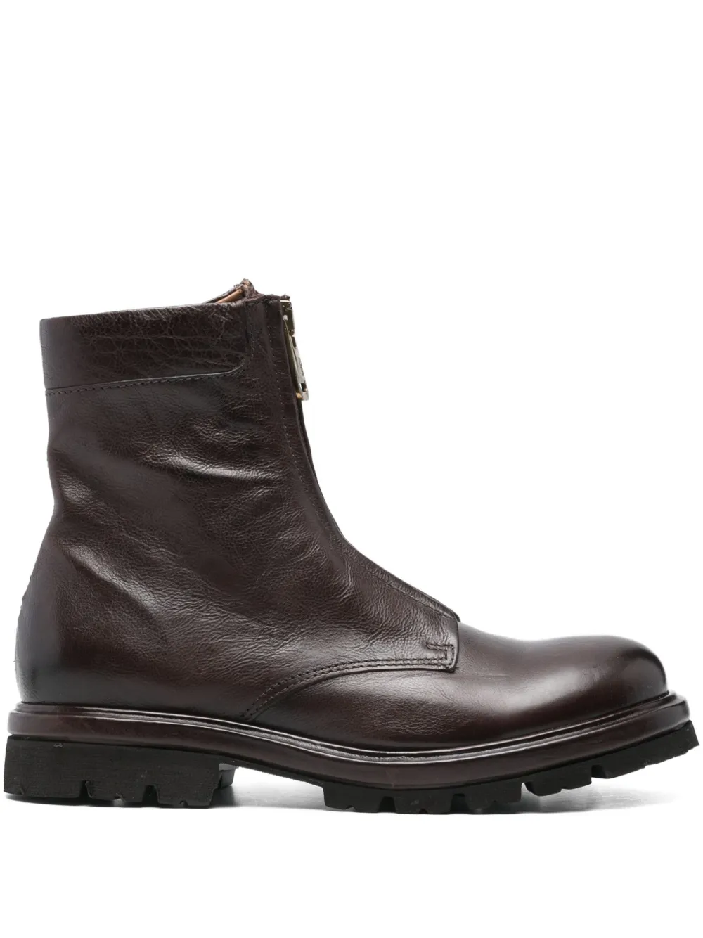 

Кожаные ботинки на молнии спереди A.S.98, коричневый