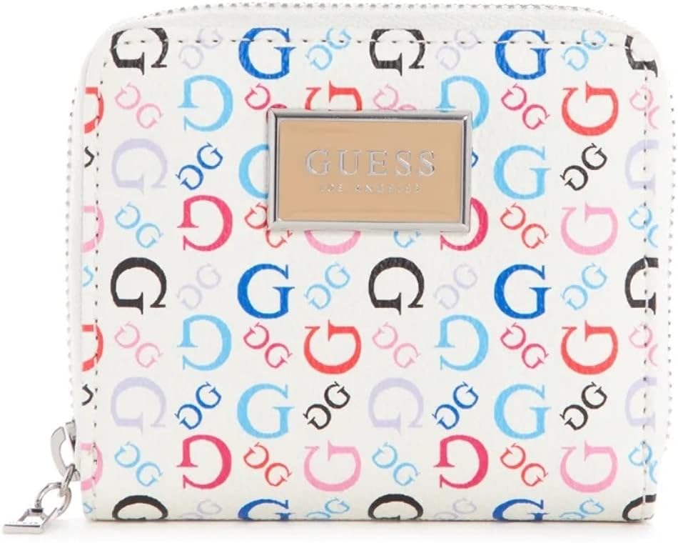 

Женский кошелек GUESS McKinney Rainbow Logo Small на молнии, белый, многоцветный