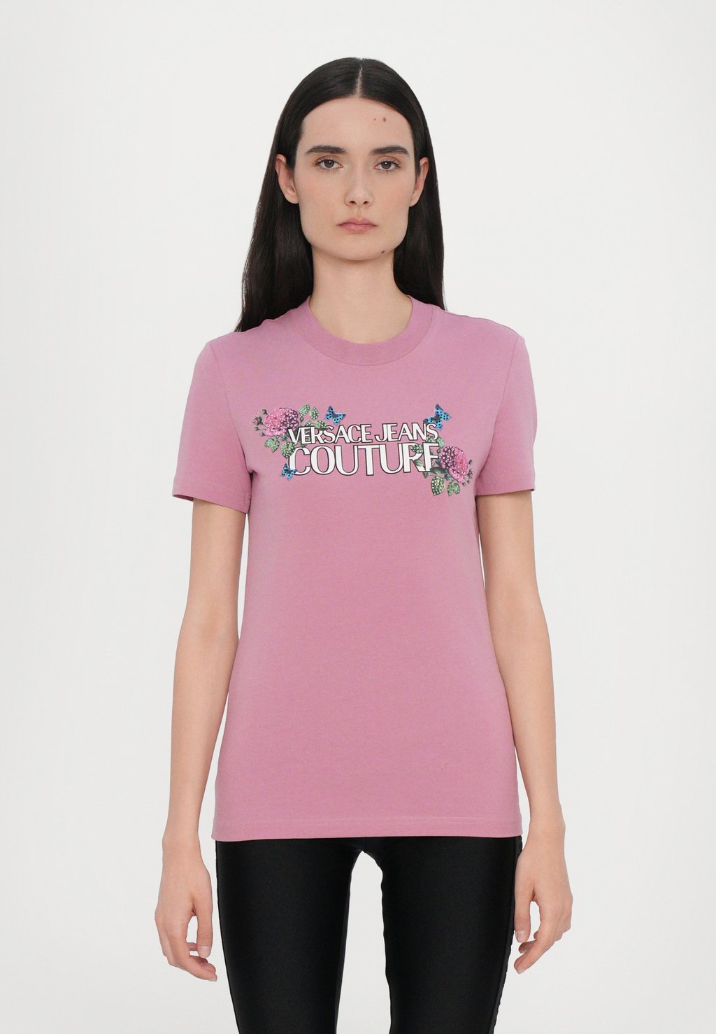 

Футболка с принтом Versace Jeans Couture, розовый