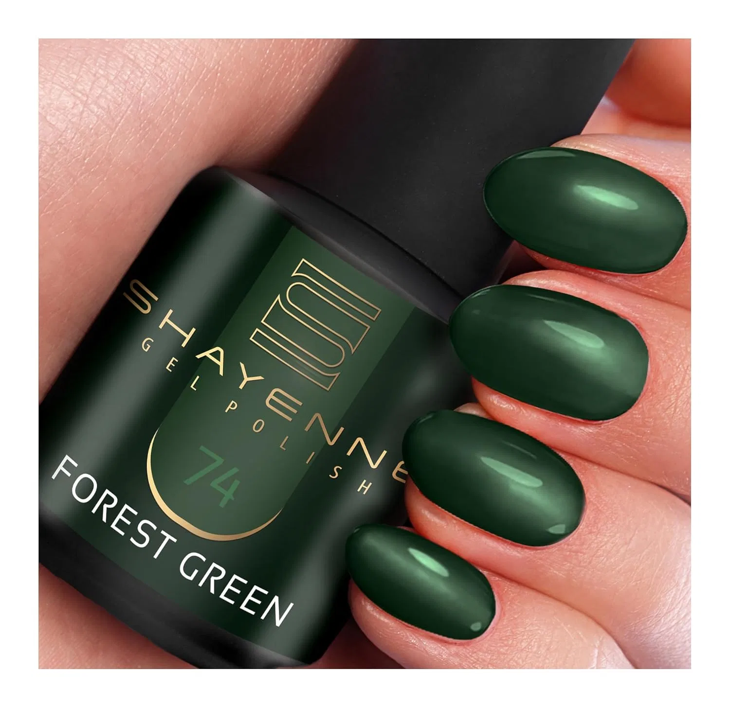 UV/LED гель-лак для ногтей SHAYENNE 74 Forest Green Shayenne, 74 Forest Green 15 Ml