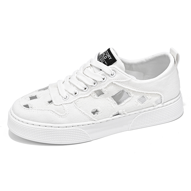 

TELENT Мужские белые устойчивые к истиранию противоскользящие скейтерские кеды, цвет White