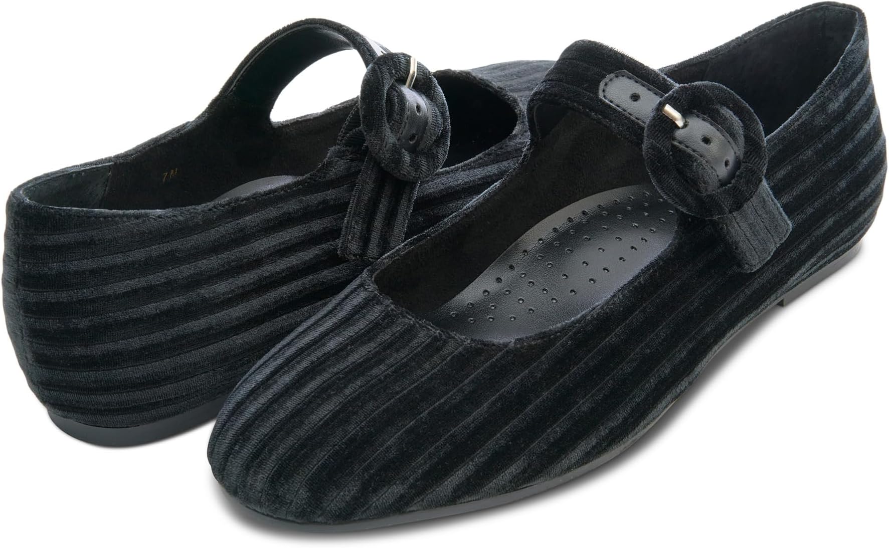 Балетки Vaneli Tasja, цвет Black Stripped Velvet