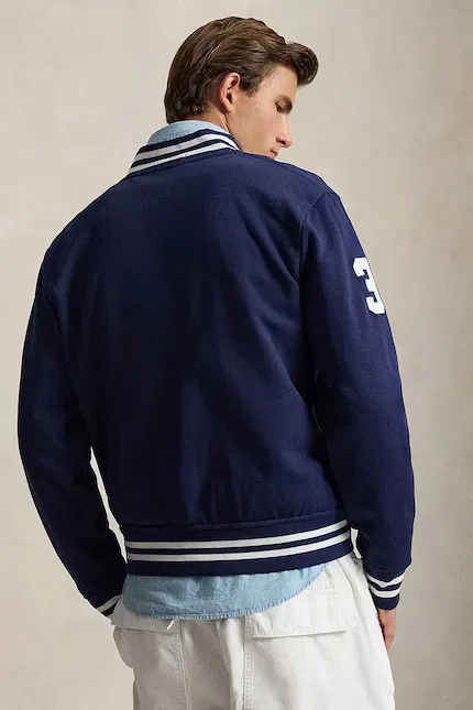 Бомбер из мягкого хлопка Polo Ralph Lauren, синий — фото 2