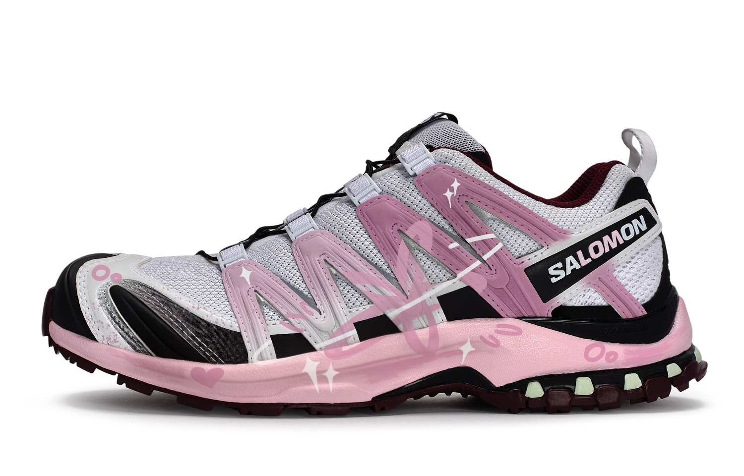 SALOMON Кроссовки для бега XA PRO 3D Abrasion Resistant Low top Unisex черные розовые серебристые — фото 3