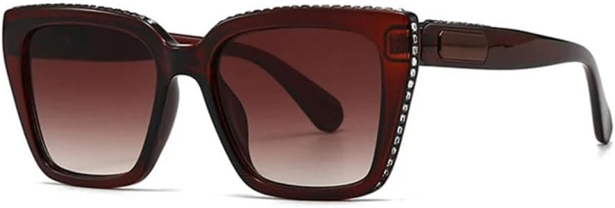 

Солнцезащитные очки Diamond Square для женщин и мужчин, модные винтажные солнцезащитные очки в стиле панк, с защитой от УФ-излучения UV400 и кристальными линзами MTZJH, Tea Tea