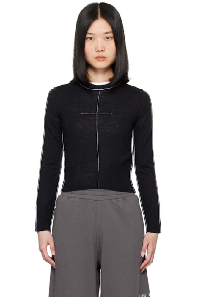 

Черный свитер с перевернутым швом MM6 Maison Margiela