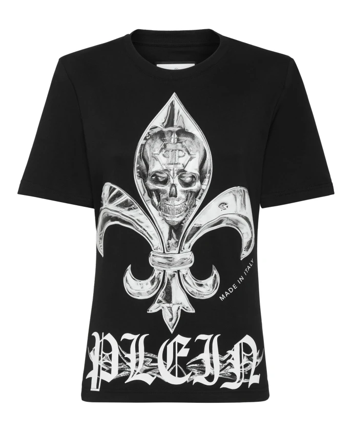 

Футболка с подплечниками, прямого кроя. Philipp Plein, черный