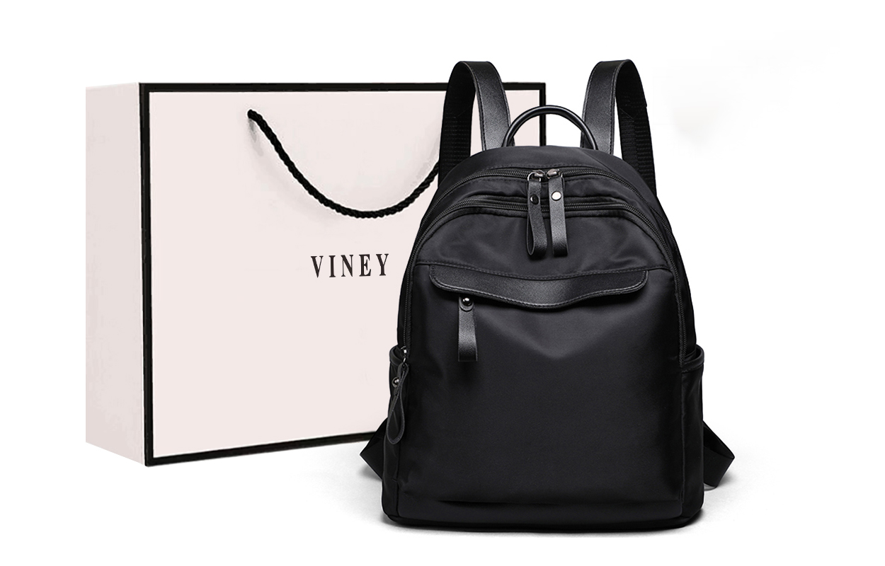 

VINEY Оксфордский рюкзак с двойными лямками для женщин Экстрим Найт Блэк, 6314+Black