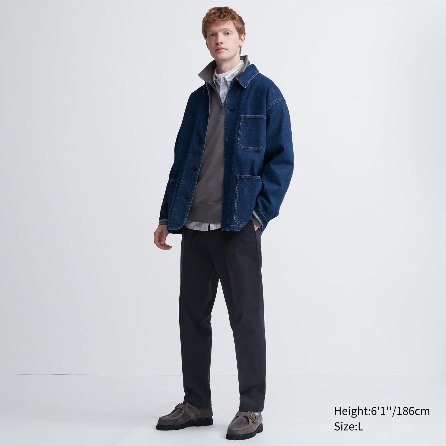 

Умные хлопковые брюки до щиколотки (длинные) Uniqlo, темно-синий