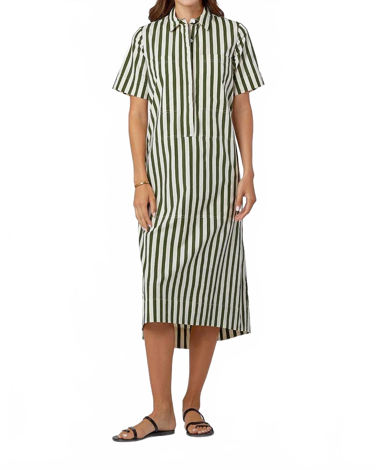 

Платье миди в полоску цвета чиа Livro, Chive Stripe