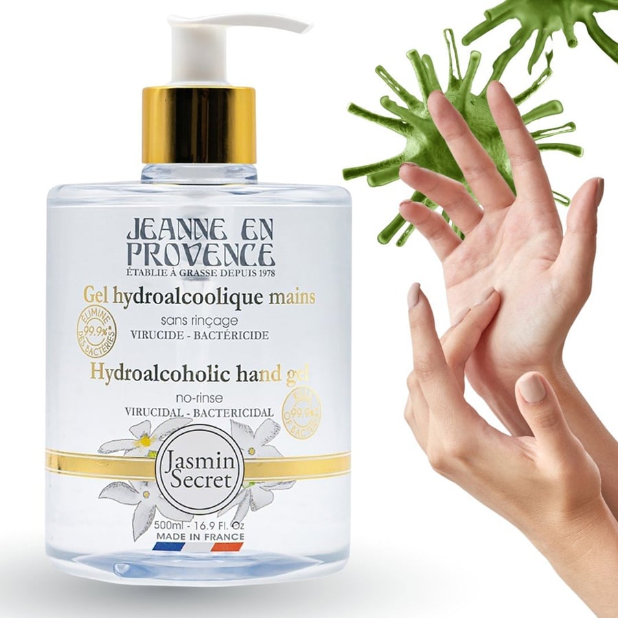 

Jeanne en Provence - Jasmin Secret Водно-спиртовой дезинфицирующий гель для рук 99,9% 500 мл