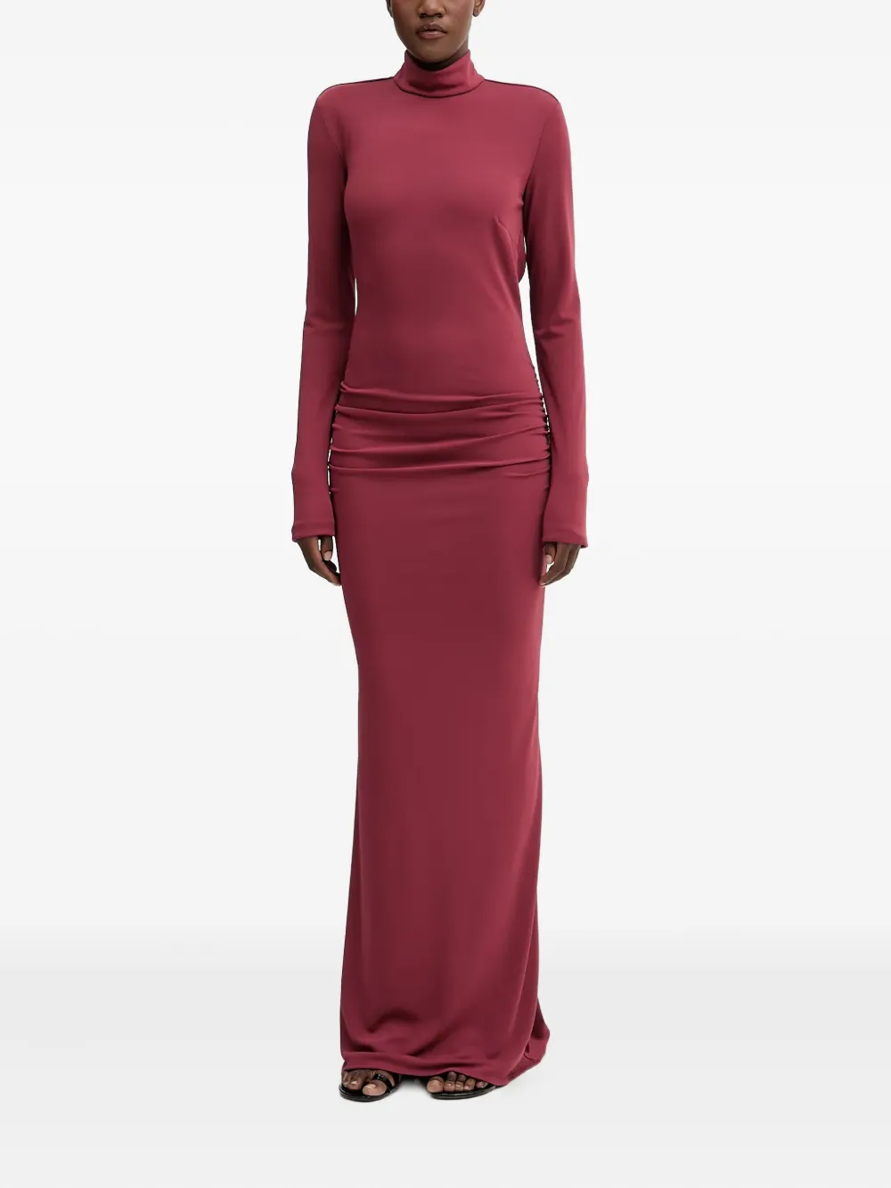 

Платье макси с открытой спиной и длинными рукавами Aniye By, розовый