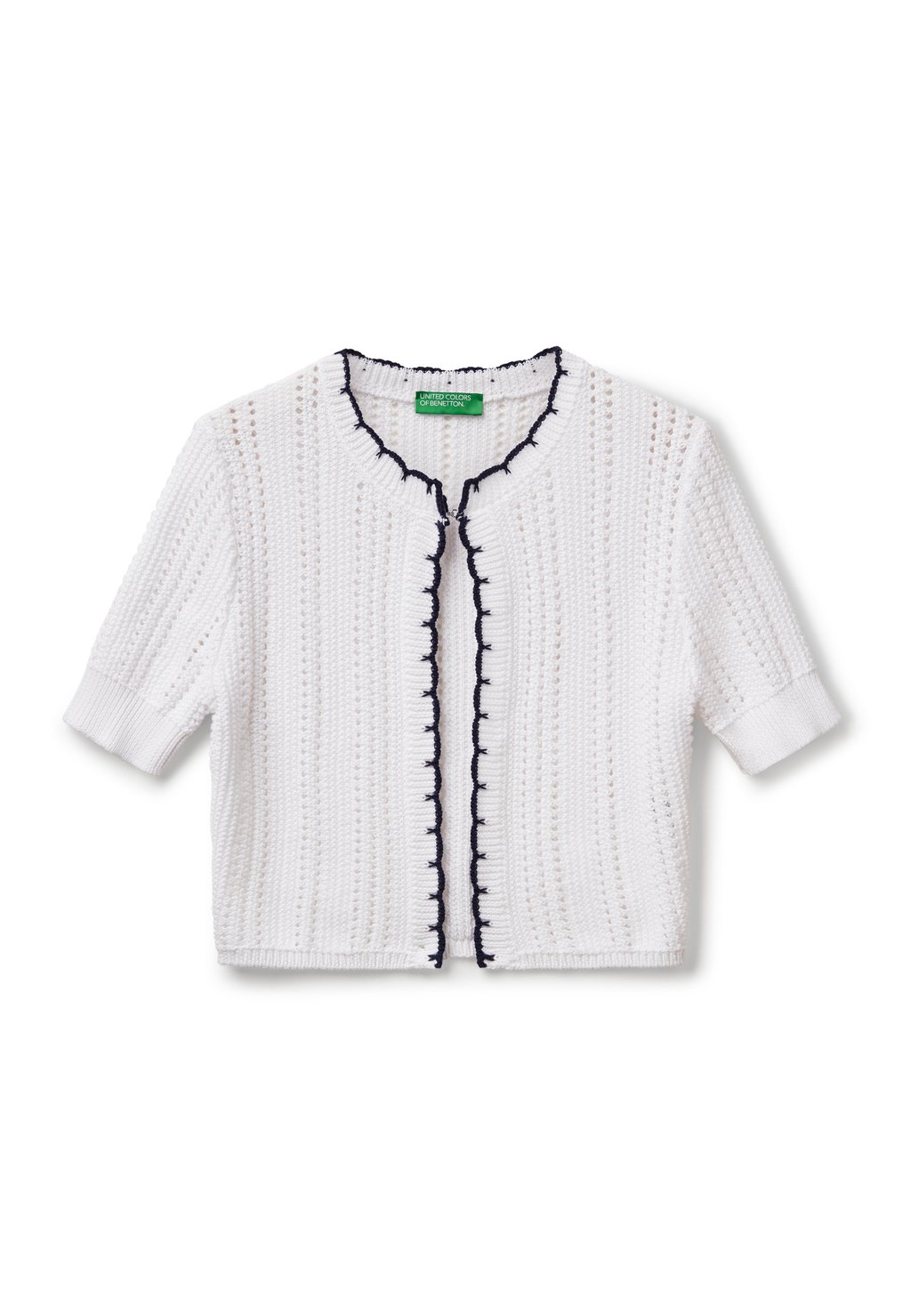 

Кардиган CROPPED PERFORATED United Colors of Benetton, белый