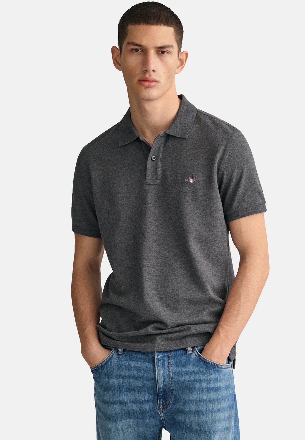 

Рубашка поло SLIM SHIELD GANT, темно-серый