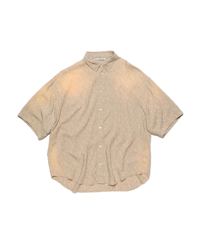 

Бежевая шелково-нейлоновая рубашка Acne Studios, бежевый